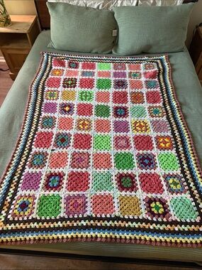 Vintage Hand Made Afghan Blanket